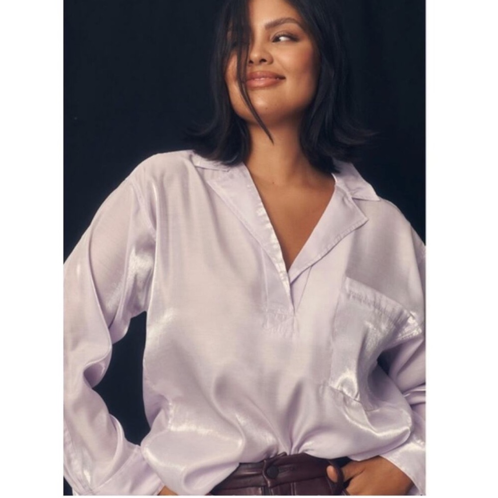 Pilcro for Anthropologie Shimmering Lavender Blouse